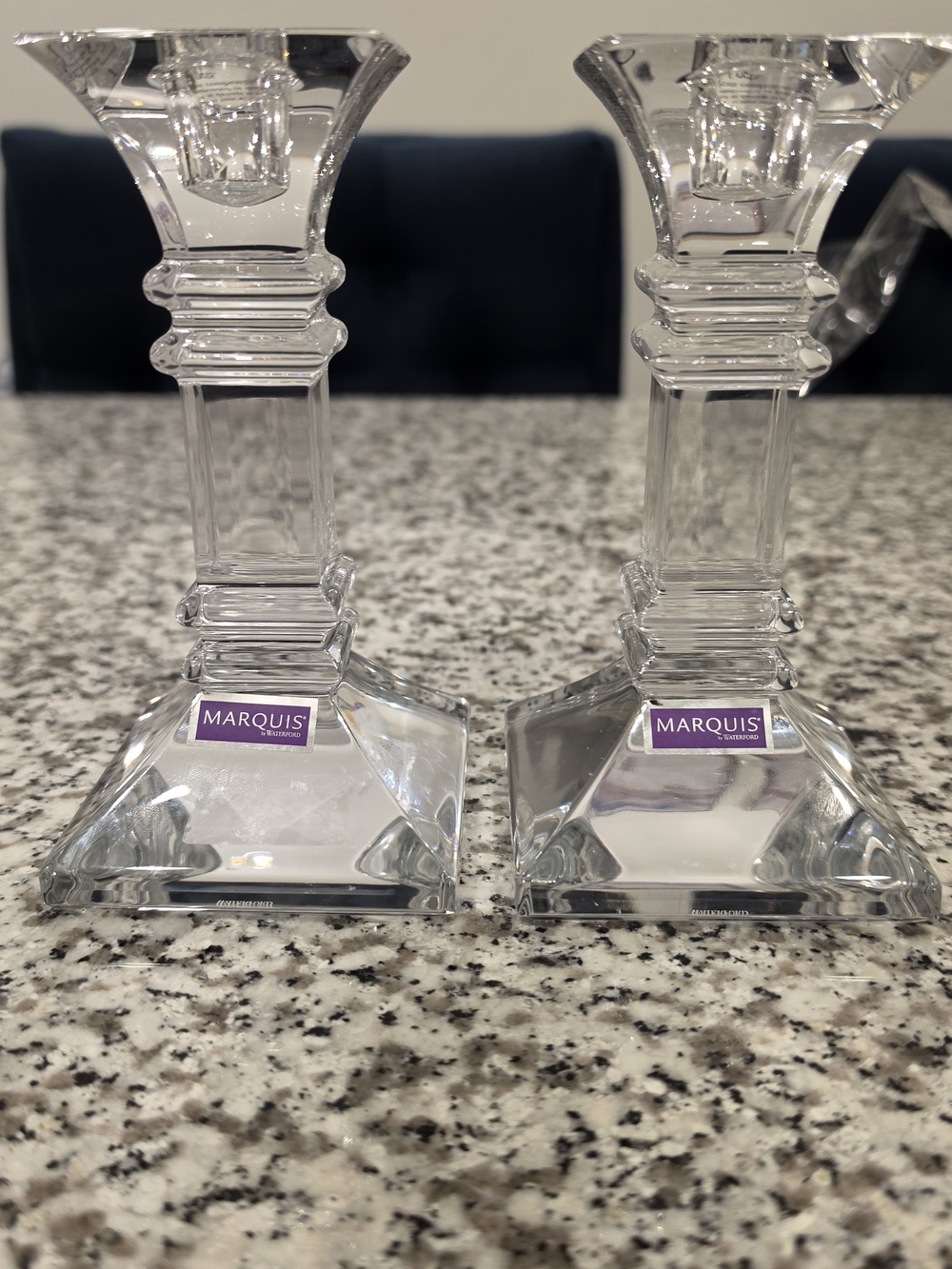 Marquis by Waterford "Treviso" Crystal Candlestick Pair NWB